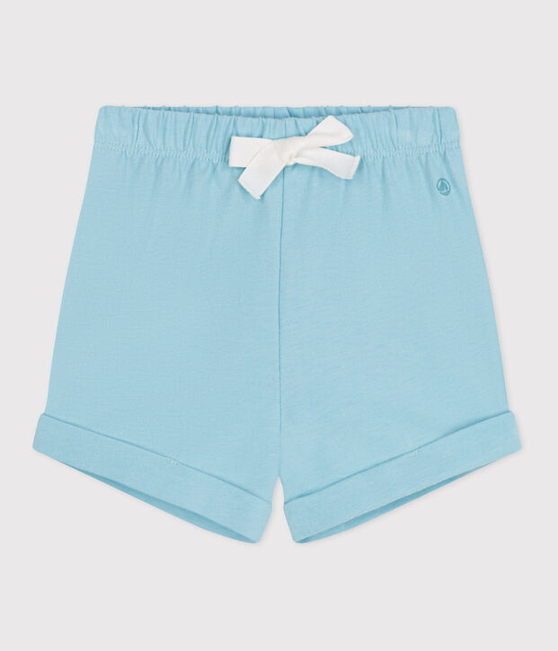 Baby-Shorts aus einfarbiger Baumwolle blau