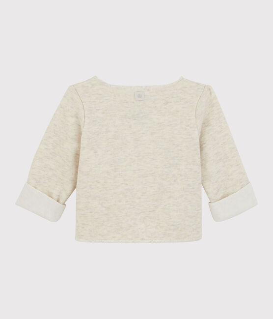 Baby-Cardigan aus Bio-Baumwolljersey in meliertem Grau beige MONTELIMAR CHINE