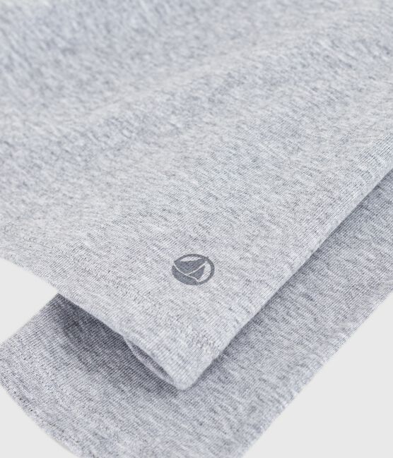 Langärmeliges Damen-T-Shirt L’Iconique aus Baumwolle mit Picotkante grau FUMEE CHINE