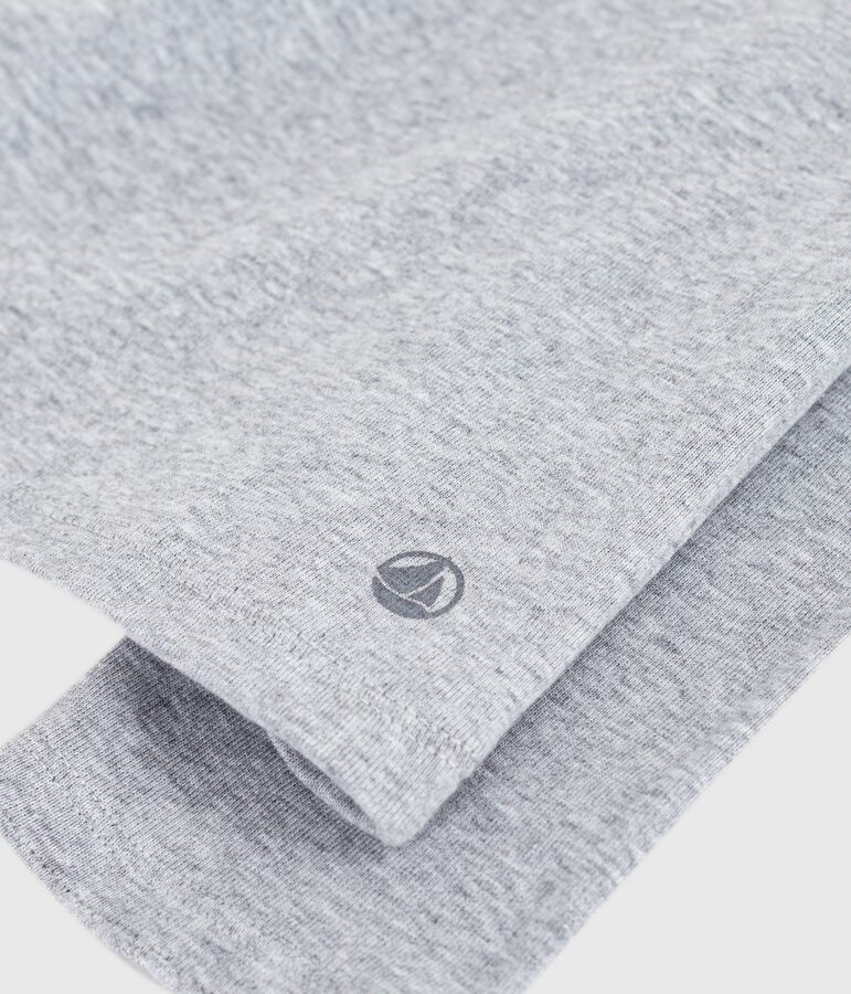 Lang&auml;rmeliges Damen-T-Shirt L&rsquo;Iconique aus Baumwolle mit Picotkante grau