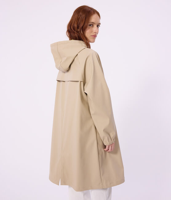 Lange Damen-Regenjacke mit zwei Farben beige SANDER