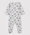 Baby-Strampler aus Molton und Bio-Baumwolle mit Paris-Motiv grau BELUGA/weiss MULTICO
