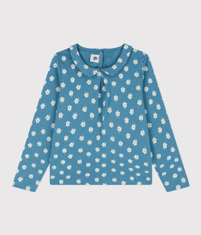 Lang&auml;rmelige Kinderbluse aus Musselin-Stoff f&uuml;r M&auml;dchen blau/vielfarbig
