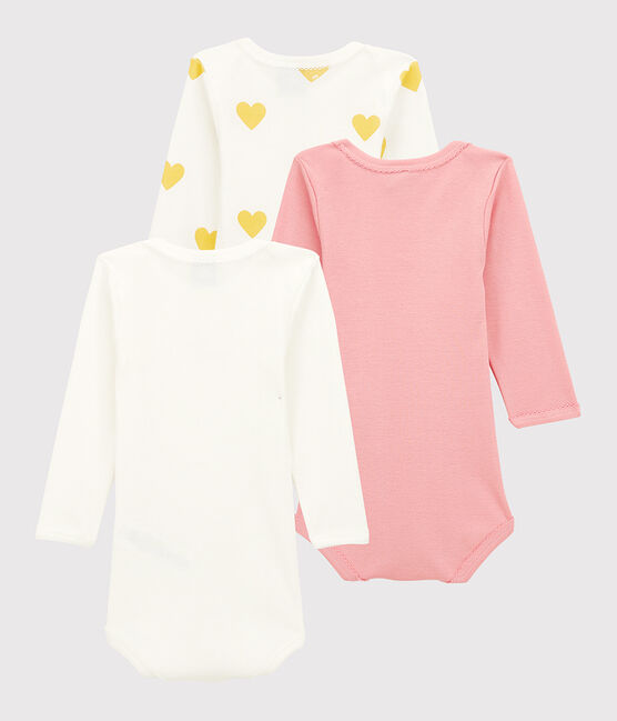 3er-Set langärmelige Baby-Bodys aus Bio-Baumwolle für Mädchen variante 1