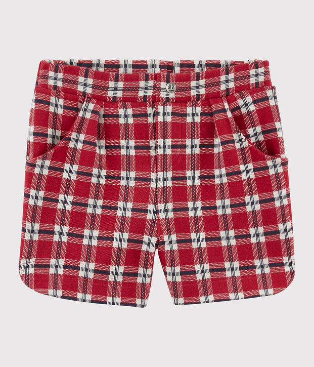 Kindershorts aus Trikotgewebe f&uuml;r M&auml;dchen rot/vielfarbig