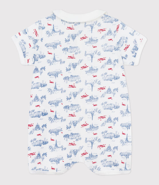 Baby-Kurzoverall mit Paris-Motiv am Kragen weiss MARSHMALLOW/weiss MULTICO