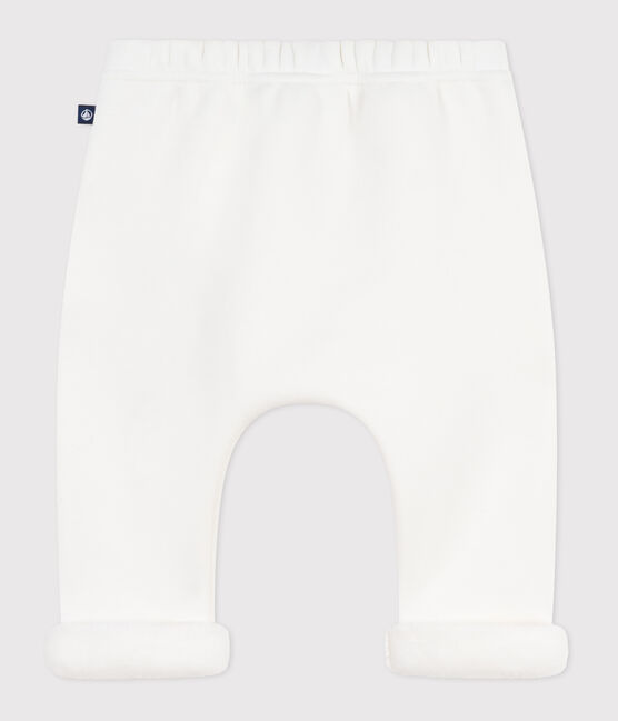 Baby-Hose aus einfarbigem Molton, weich und warm naturfarben MILK