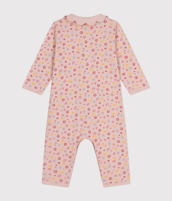 Baby-Pyjama ohne Füße mit Blumen-Printmotiv aus Baumwolle rosa SALINE/weiss MULTICO