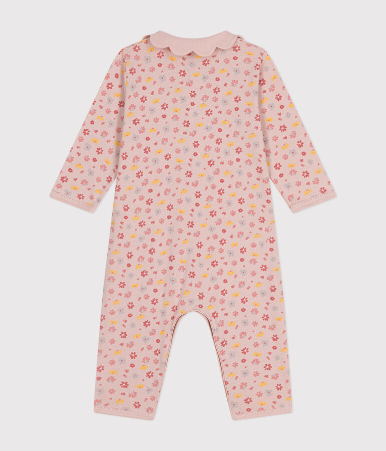 Baby-Pyjama ohne F&uuml;&szlig;e mit Blumen-Printmotiv aus Baumwolle rosa SALINE/weiss MULTICO