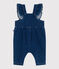 Langbeinige Baby-Latzhose mit Volants aus Jeansstoff mit Elastan.  blau DENIM MOYEN