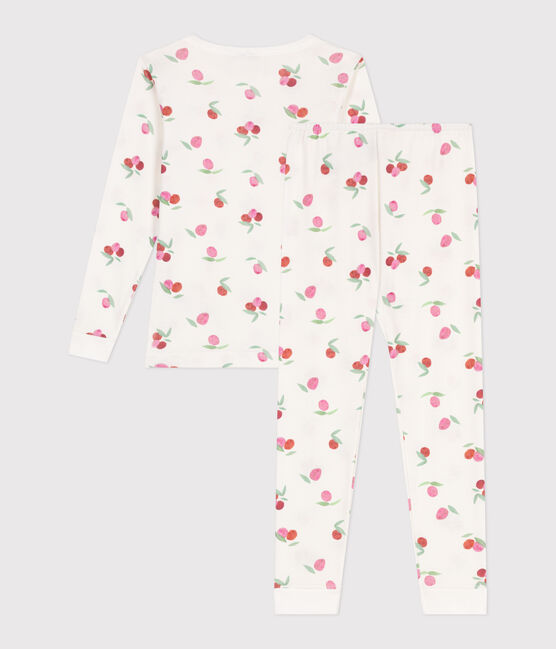 Sehr taillierter Kinderpyjama aus bedruckter Baumwolle MARSHMALLOW/ PEONIA/ MULTICO