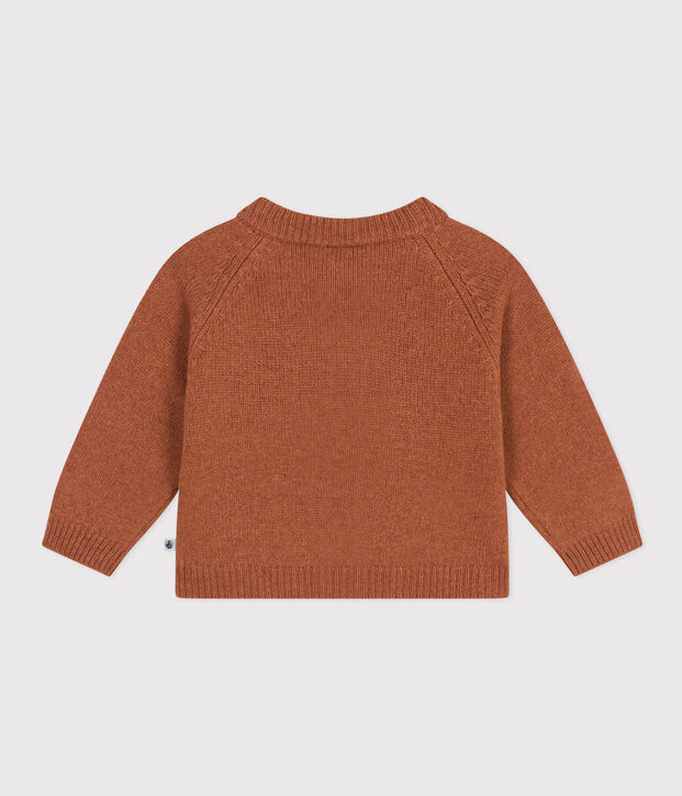 Baby-Cardigan aus Woll-/recyceltem Nylon braun
