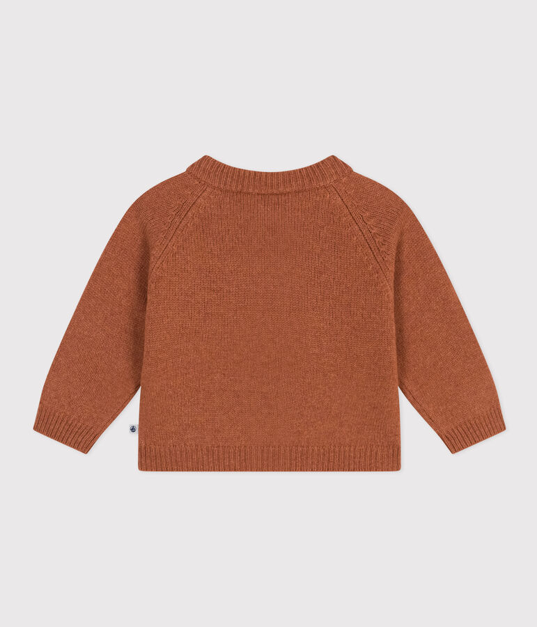 Baby-Cardigan aus Woll-/recyceltem Nylon braun