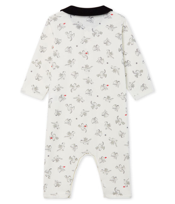 Baby-Strampler ohne Füße aus Rippstrick für Jungen weiss MARSHMALLOW/ MULTICO CN
