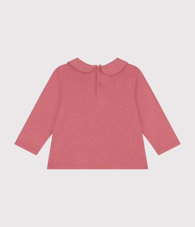 Baby-Bluse mit Kragen aus Baumwolle rosa