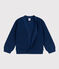 Kinder-Cardigan mit Patentmuster aus Baumwolle für Mädchen blau INCOGNITO