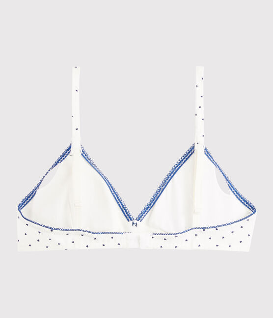 BH mit Pads für Mädchen mit Mini-Herzchen weiss MARSHMALLOW/blau MEDIEVAL