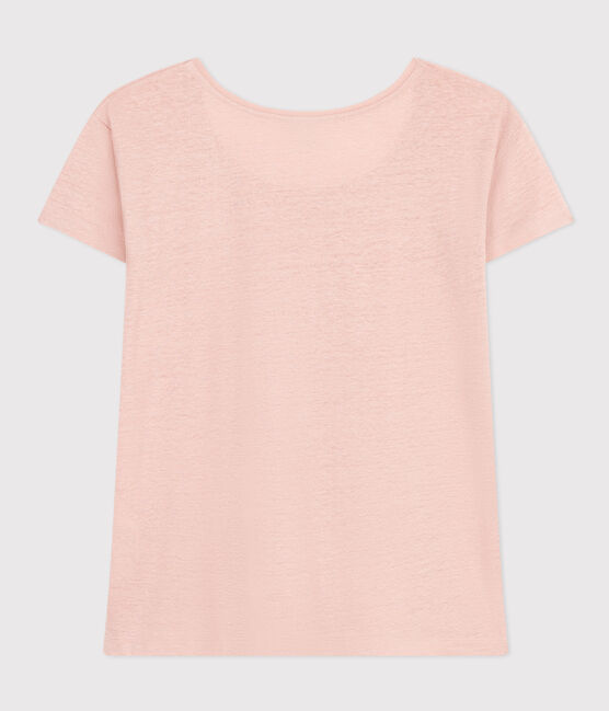 T-Shirt Le Droit aus Leinen mit Rundhalsausschnitt, Damen rosa SALINE