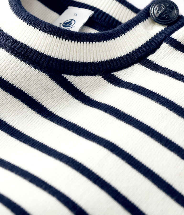 Damenpullover mit Matrosenmuster aus Baumwolle weiss/blau