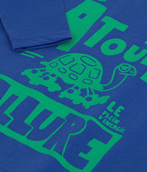 Lang&auml;rmeliges Kinder-T-Shirt mit Motiv blau