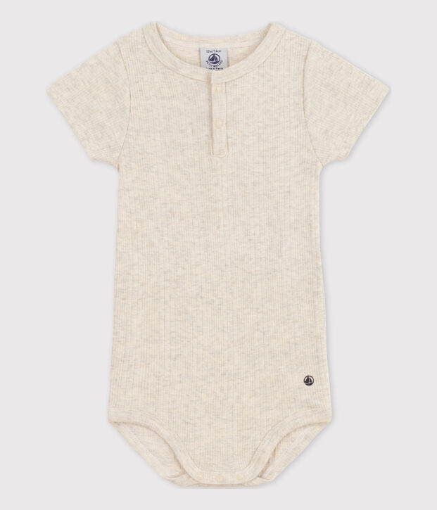 Kurz&auml;rmeliger Baby-Body aus Baumwolle mit Tunikaausschnitt MONTELIMAR CHINE