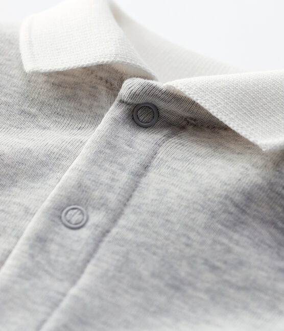 Kurzärmeliger Baby-Body aus Bio-Baumwolle mit Polokragen grau BELUGA CHINE