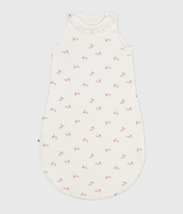 Babyschlafsack aus Baumwolle mit Blumenmotiv TOG-Wert 1,5 weiss/vielfarbig