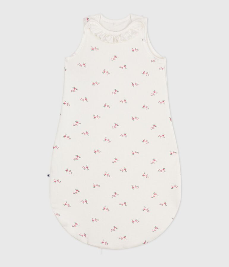 Babyschlafsack aus Baumwolle mit Blumenmotiv TOG-Wert 1,5 weiss/vielfarbig