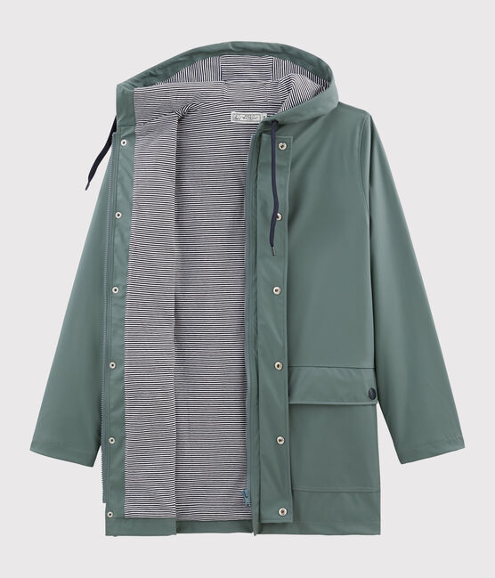 Regenjacke aus recyceltem Material und Bio-Baumwolle grün THUYA