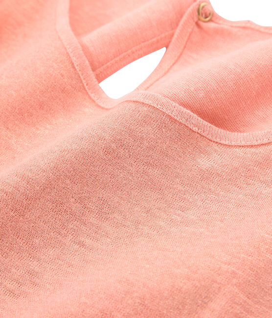 Schillerndes damen tanktop aus leinen rosa ROSAKO/rosa COPPER