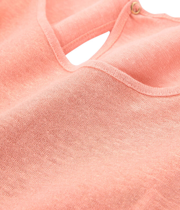 Schillerndes damen tanktop aus leinen rosa/rosa