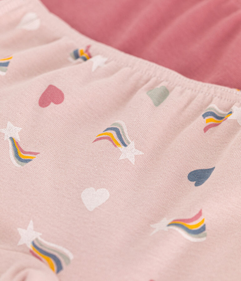 2er-Set Kinder-Shortys aus Baumwolle mit Herzmotiv vielfarbig