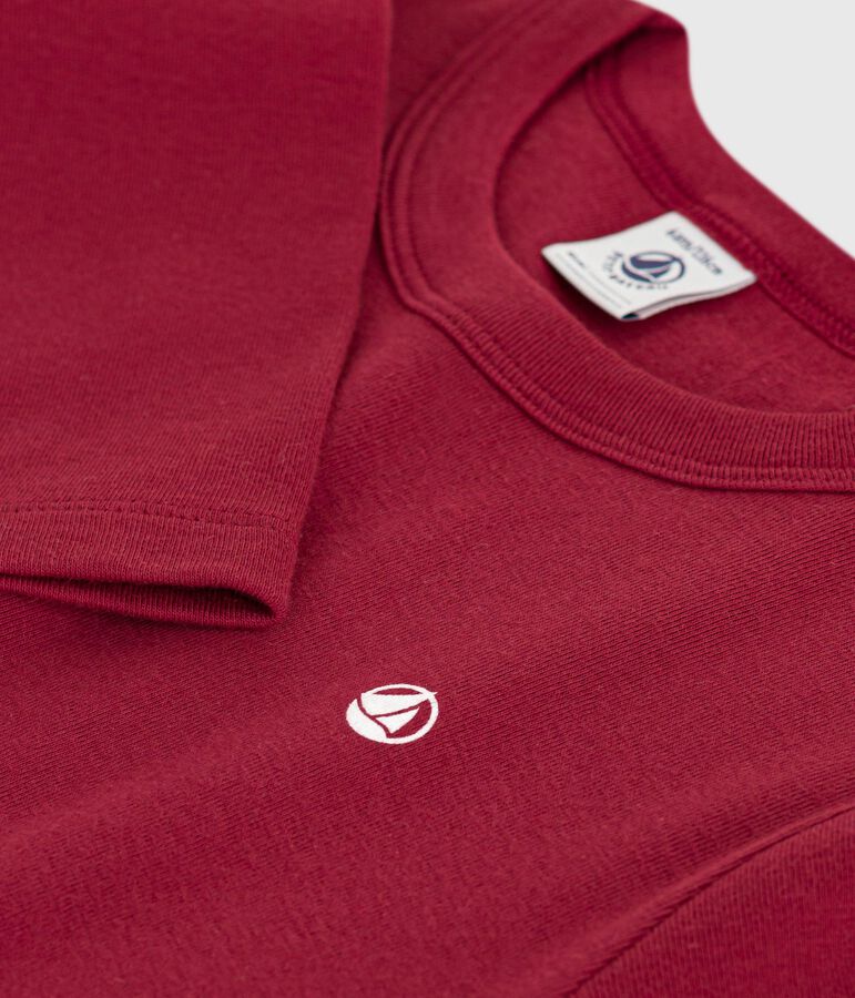 Lang&auml;rmeliges Kinder-T-Shirt aus einfarbiger Baumwolle rot