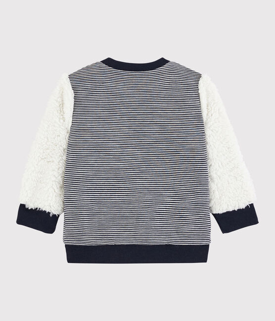 Wendbarer Baby-Cardigan für Jungen blau SMOKING/weiss MARSHMALLOW