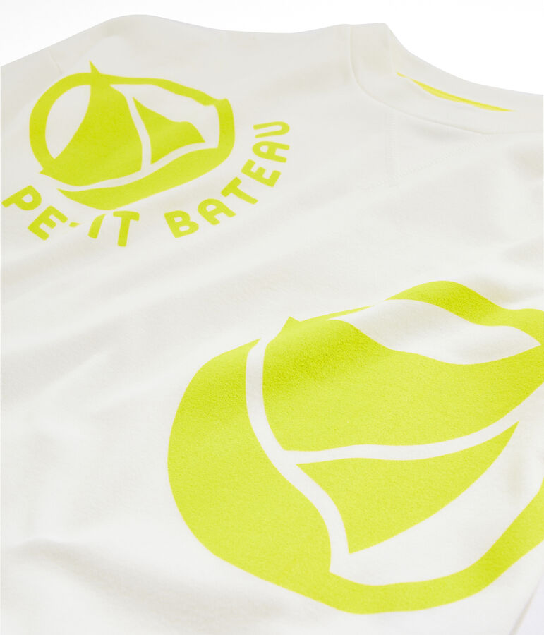 Kinder-Sweatshirt f&uuml;r Jungen - M&auml;dchen weiss/gelb