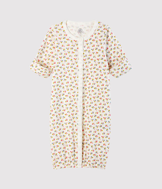 Kombi-Overall aus Rippstrick für Babys weiss MARSHMALLOW/weiss MULTICO