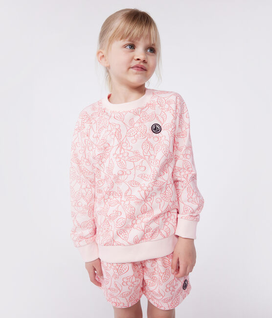 Kinder-Sweatshirt aus bedruckter Baumwolle rosa FLEUR/ SPI