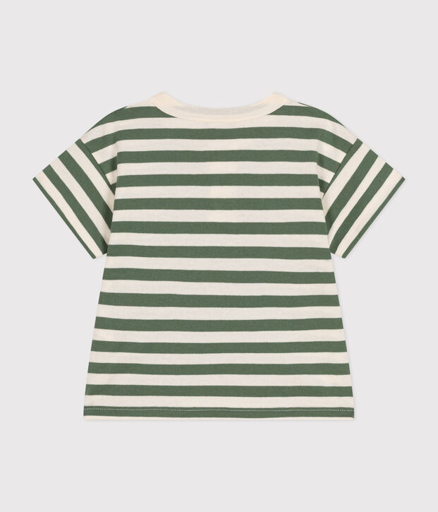 Kurz&auml;rmeliges Baby-T-Shirt aus Jersey gr&uuml;n/naturfarben