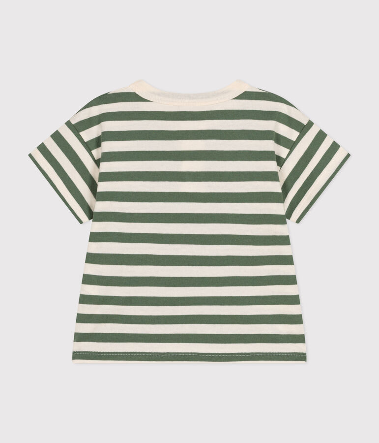 Kurz&auml;rmeliges Baby-T-Shirt aus Jersey gr&uuml;n/naturfarben