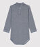 Baby-Body aus Baumwolle. blau SMOKING/weiss MARSHMALLOW