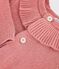 Baby-Cardigan mit Kragen aus einfarbigem Woll- und Baumwollstrick rosa