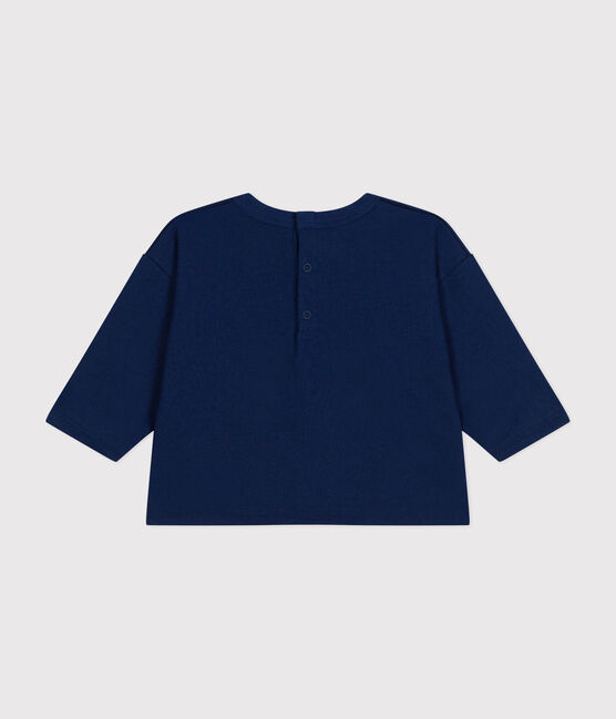 Langärmeliges Baby T-Shirt aus feinem Jersey blau MEDIEVAL