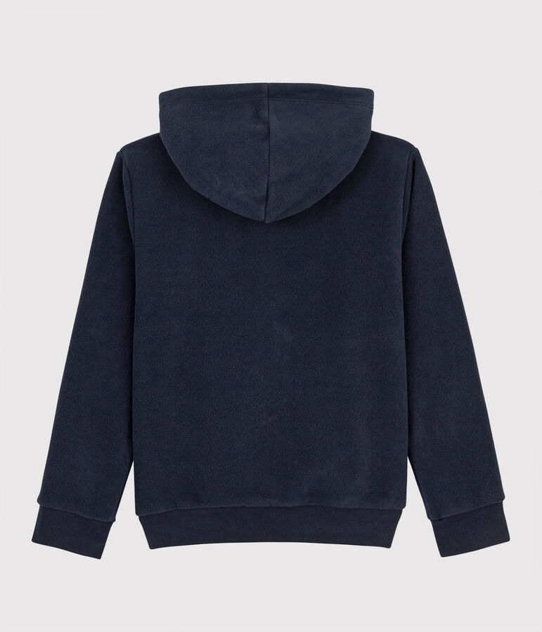 Kinder-Fleecejacke mit Kapuze f&uuml;r M&auml;dchen / Jungen blau