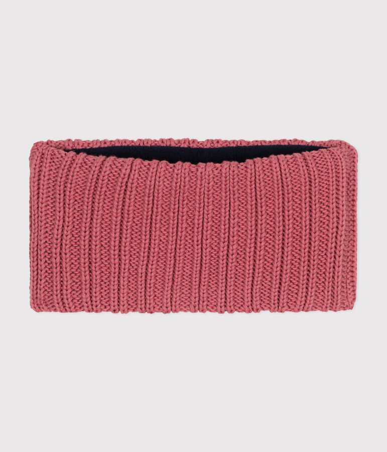 Baby-Schlauchschal aus Strick mit Fleece-Futter rosa