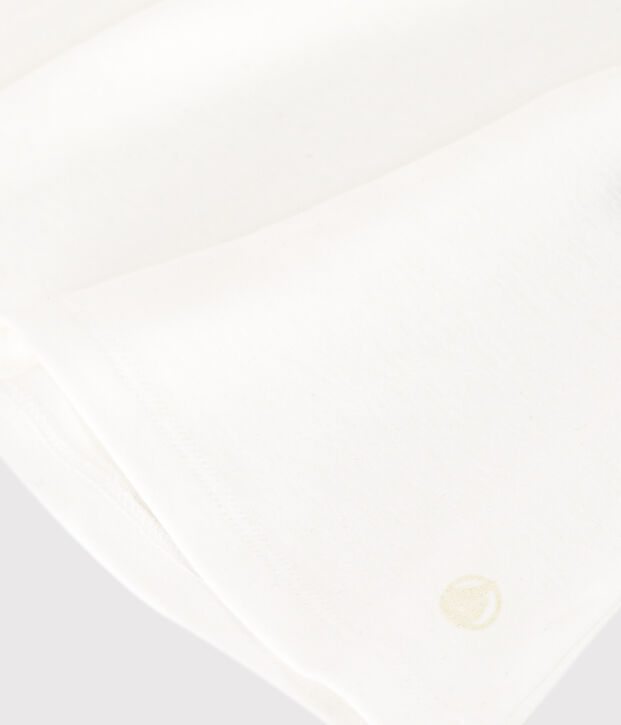 Kurz&auml;rmeliges Damen-T-Shirt L'ICONIQUE aus einfarbigem Rippstrick weiss