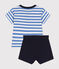 Kombination T-Shirt und Shorts aus Jersey, Baby GAULOISE/ MARSHMALLOW
