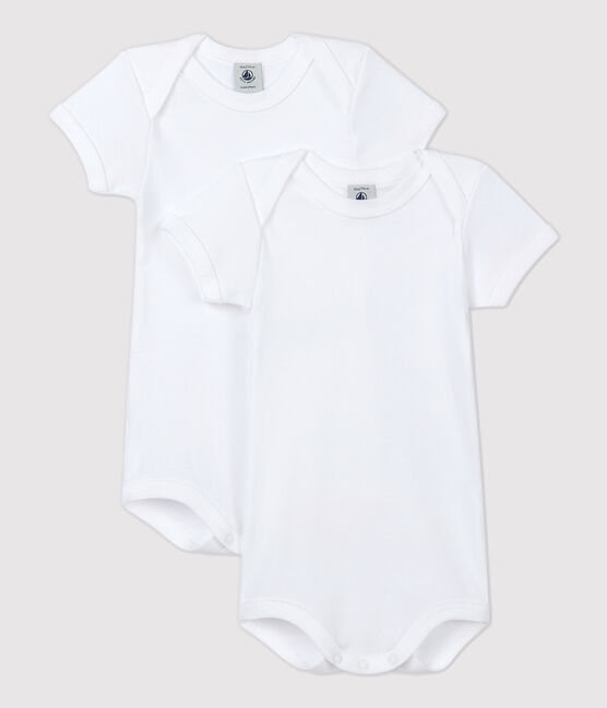 2er-Set kurzärmelige weiße Baby-Bodys variante 1