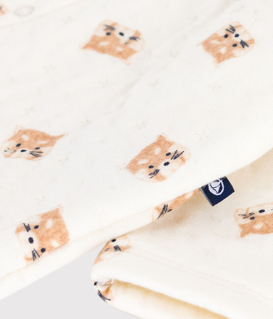 Baby-Kurzoverall aus Baumwolle mit roten Pandas MILK/ MULTICO