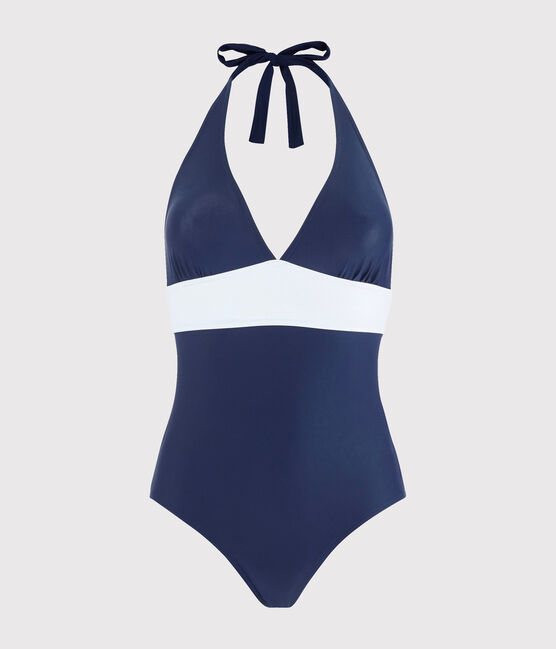 Damen-Badeanzug aus recyceltem Material blau SMOKING