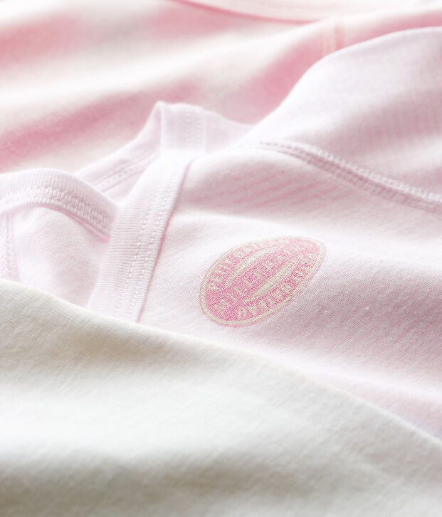 3er-Set lang&auml;rmelige Baby-Bodys aus Bio-Baumwolle im Kimono-Schnitt vielfarbig